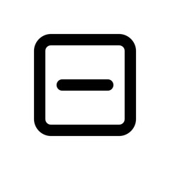Poster - Illustration of a rounded square outline containing a horizontal line in the center on a white background