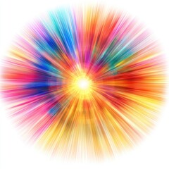 Fototapete - Vibrant radial burst of color radiating outwards from a central point.  Rich hues blend and streak across the image, creating a dynamic and energetic visual