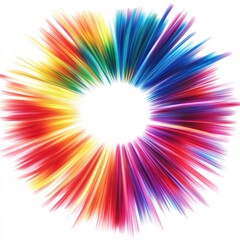 Poster - Colorful radiating burst, vibrant hues, circular design