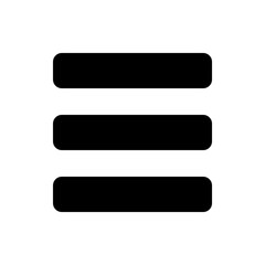 Poster - Three horizontal black bars with rounded ends stacked vertically on a white background forming a menu icon