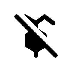 Poster - Illustration of a black and white icon depicting a blocked or restricted access or prohibition symbol