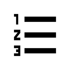 Poster - Black horizontal lines aligned with letters l, n, and e on a white background creating a list icon look
