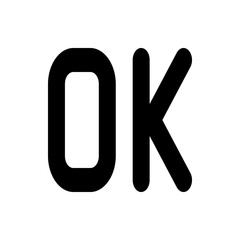 Poster - A bold black and white graphic featuring the letters o and k displayed prominently against a white background