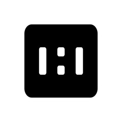 Poster - Illustration of a black rectangle with rounded corners containing a colon symbol and vertical bars