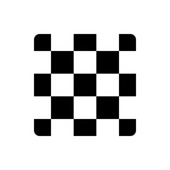 Poster - Abstract monochrome cross design with rounded corners and contrasting black and white sections layout image