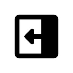 Poster - Black exit icon showing an arrow pointing to the left inside a square with rounded corners on white background