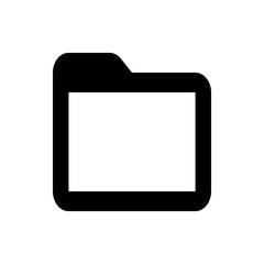 Poster - Illustration of a black folder icon with rounded edges and a white interior space on a white background