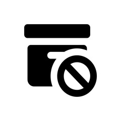 Poster - black folder icon with a white circle and diagonal line indicating prohibition or restriction of acc