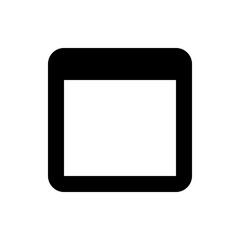 Poster - Illustration of a black outlined square shape with rounded corners and a white fill on a white background