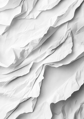 Poster - Crinkled white paper layers, forming textured hills.  Close-up view