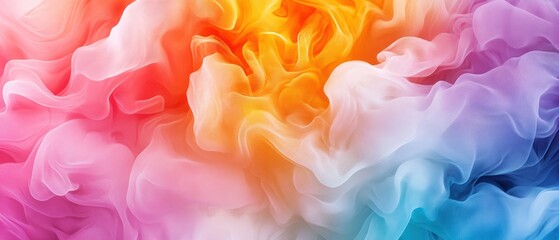 Poster - Swirling hues of layered fabric, A serene and artistic color landscape