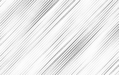 Leinwandbilder - Black and White Square Dots Background. Diagonal, oblique, slanting dots lines, stripes geometric vector pattern. Abstract halftone texture and background. Vector illustration