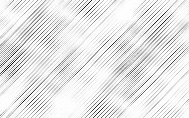 Fototapete - Black and White Square Dots Background. Diagonal, oblique, slanting dots lines, stripes geometric vector pattern. Abstract halftone texture and background. Vector illustration