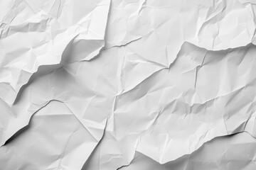 Poster - Textured, crumpled white paper background.  Wrinkled, creased, and folded paper surface