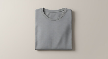 Poster - Folded T-Shirt Clean Mockup Flat Lay Design Perfect for Apparel Branding and Website Mockups