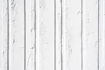 Poster - Close-up of a white, vertical-plank wall.  Wooden panels, painted white, show slight texture and vertical lines