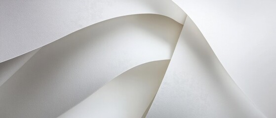 Poster - Abstract white paper texture with layered folds