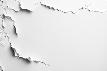 Poster - Ripped white surface with textured edges.  Cracked and torn paper or plaster