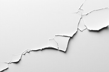 Poster - White surface with intricate cracking,  creating a textured effect.  Pieces of the surface are torn or chipped away