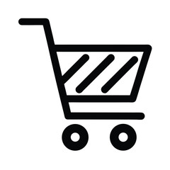 Poster - Simple black and white shopping cart icon representing online shopping e-commerce and retail commerce