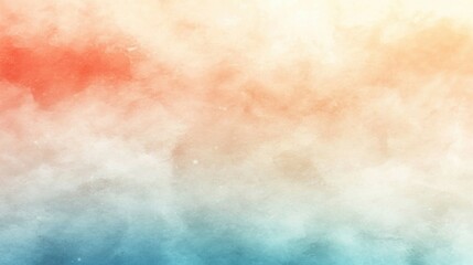 Poster - Abstract Watercolor Wash Texture Background with Orange Peach White and Blue Gradient Ombre Effect for Graphic Design
