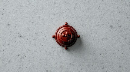 Poster - Minimalist Brown Circular Badge on Concrete Wall