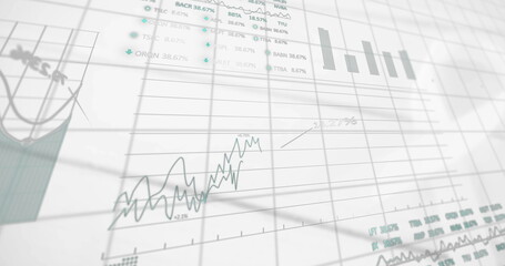 Poster - Image of data processing over white background