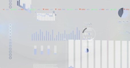 Poster - Image of data processing over white background