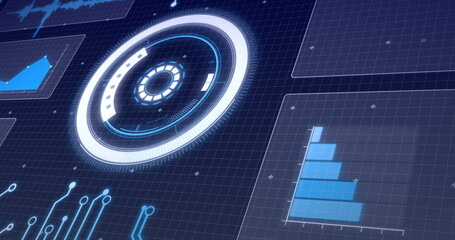 Aufkleber - image of data processing over dark background