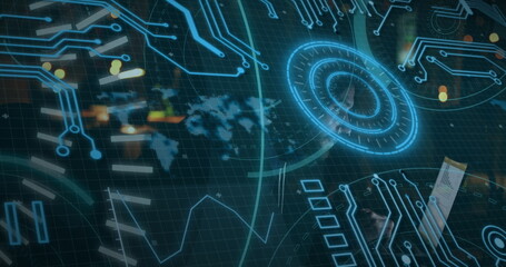 Poster - Image of text with globe and network of connections
