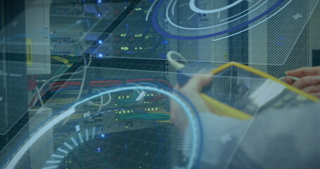 Poster - Image of text with globe and network of connections