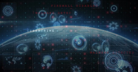 Poster - image of text with globe and network of connections