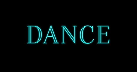 Poster - Image of dance over blinking on black background