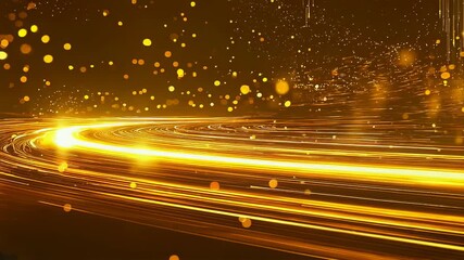 Aufkleber - Abstract Golden Light Trails and Bokeh