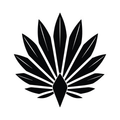 Poster - Black abstract feather design isolated on white background perfect for decorative design elements and artistic illustrations.