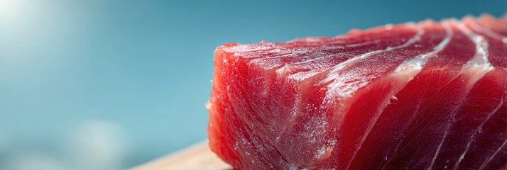 Aufkleber - Premium Tuna Steak Highlights Fresh Quality Under an Open Sky