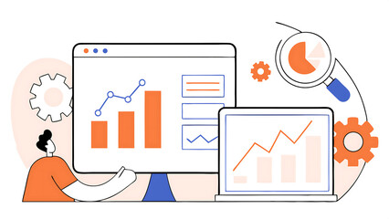 Poster - seo analysis concept set character optimizing and analyzing web traffic to improve conversion rate and website performance vector illustration 79356833 1