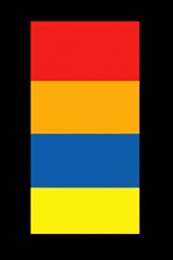 Poster - Graphic close-up of vertical color blocks red orange blue yellow on black background studio shot simple design