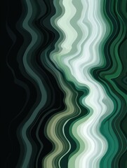 Poster - Abstract wavy lines in shades of green and white creating a flowing river effect digital art background graphic design element