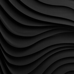 Poster - Dark abstract wave pattern on wall, macro shot, modern design, minimalist style, studio shot, elegant texture