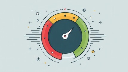 Poster - colorful circular progress indicator with subtle decorative elements.
