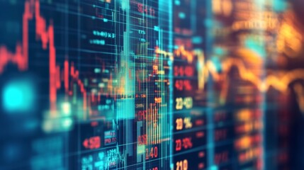 Poster - market analysis trends financial sector data visualization digital environment close-up viewpoint in