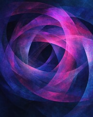 Poster - Abstract art showing swirling pink and blue ribbons creating a vortex effect in a modern artistic style