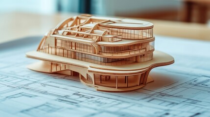 Poster - Architectural model displaying innovative design studio setting 3d rendering modern environment close-up view conceptualization