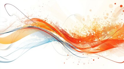 Poster - Dynamic abstract wave patterns in vibrant colors digital art modern design bright environment artistic viewpoint