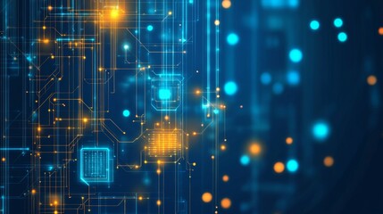 Poster - Exploring digital innovation circuit patterns in technology abstract high-tech environment futuristic viewpoint