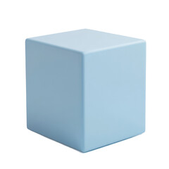 Poster - Light blue cube render isolated on black background for graphic design and illustration projects 3d model
