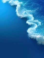 Leinwandbilder - Ocean Wave Illustration Blending Into a Tranquil Solid Banner Zone Creating a Serene Coastal Atmosphere