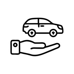 Poster - Car rental service icon, for websites and apps