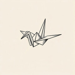 elegant origami crane design on a light background.
